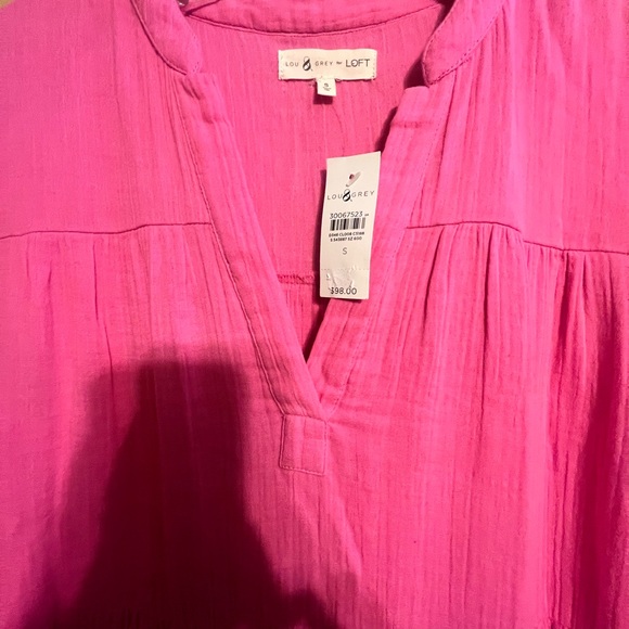 Lou & Grey Loft Small Cotton Tiered Dress Pink Pockets Maxi Travel - Picture 7 of 13